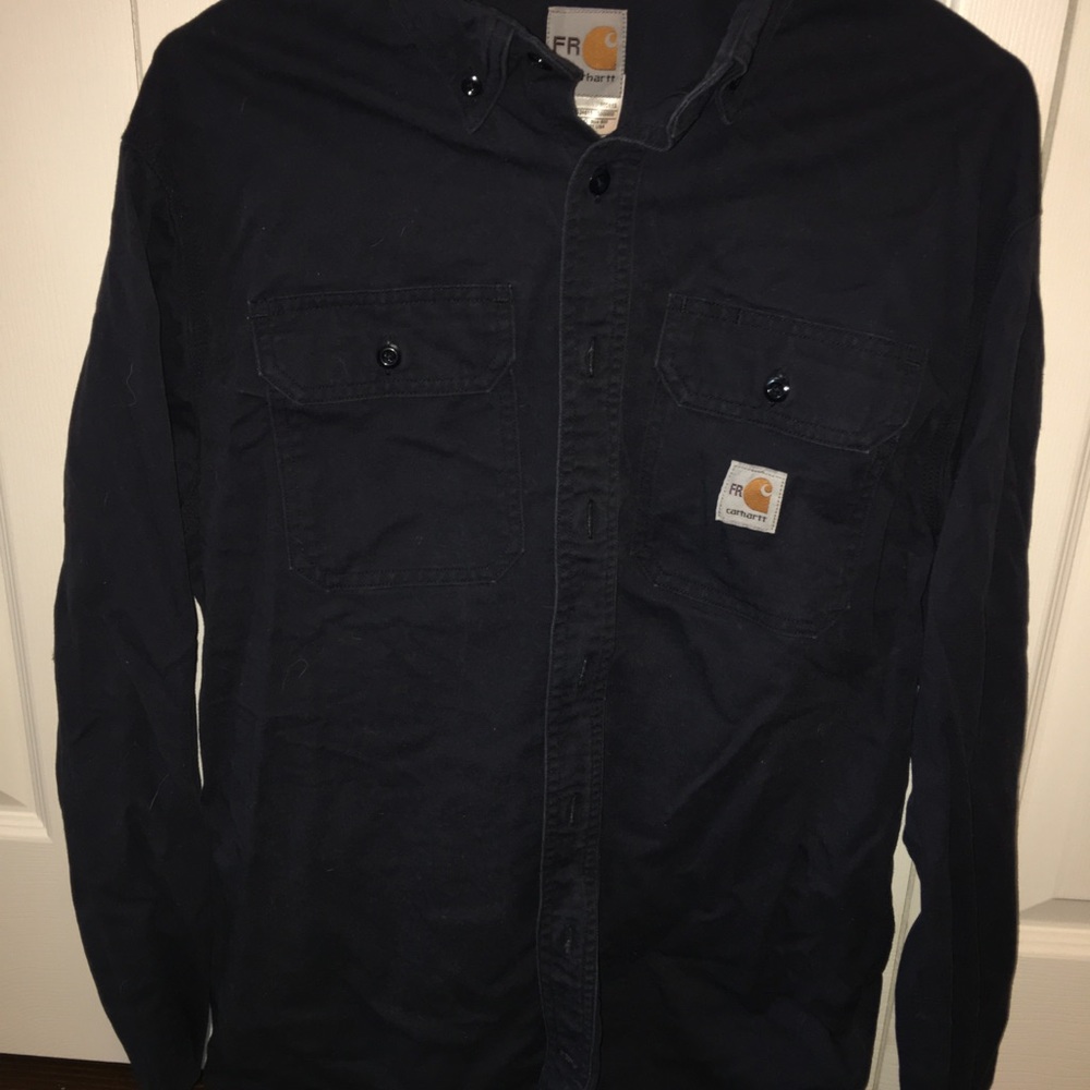 Navy Carhartt FR Button Up